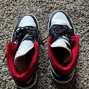 Black and Red Jordan High-Top Sneakers